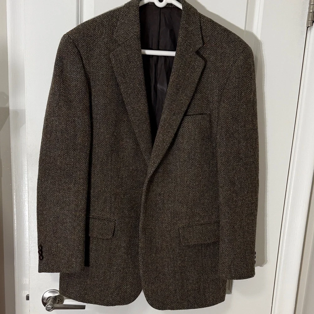 Harris Tweed Men's Blazer - Gray Wool Sport Coat, special edition - Picture 2 of 4